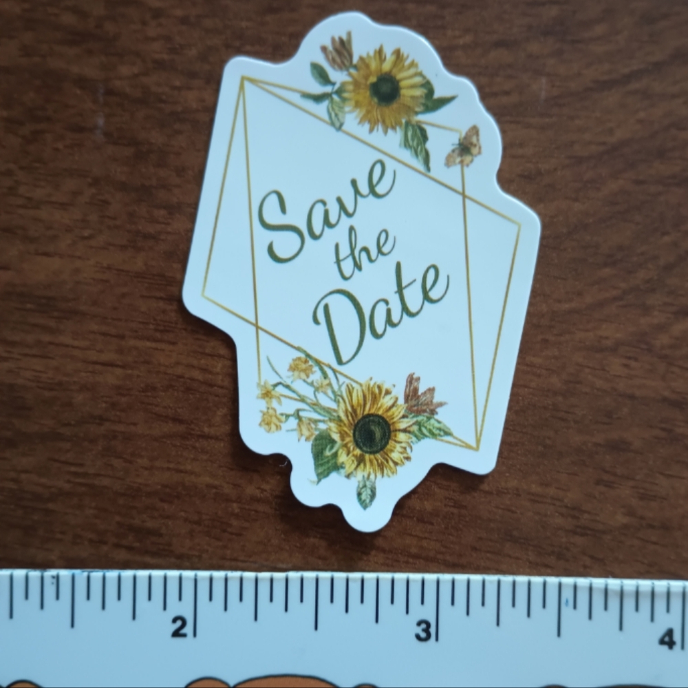 10/$10 Inspirational Positivity Sunflower Peace Love Save The Date Sticker